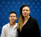 Lennyn Jacob (BA Disability Studies) and her son.