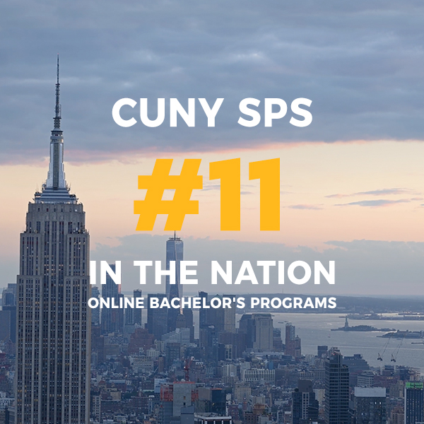 Image shows that CUNY SPS is 11th the nation in online BA programs