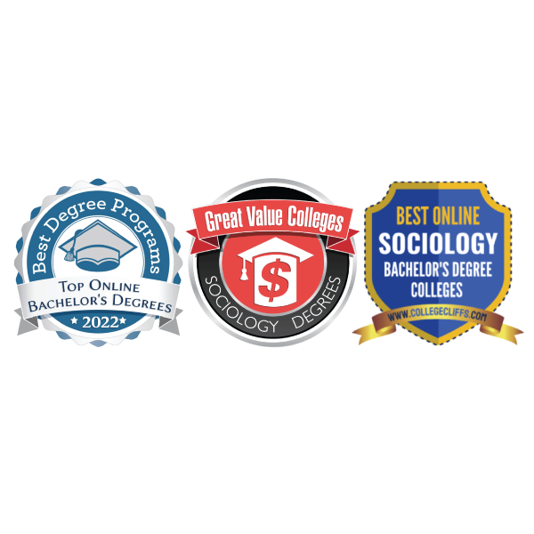Three Ranking Badges for Top Online Sociology Programs