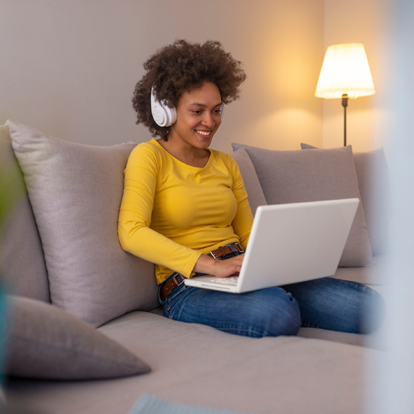 Student at Home on Laptop