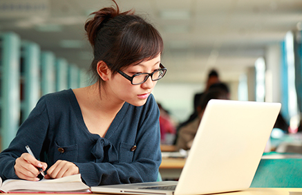 Student on laptop