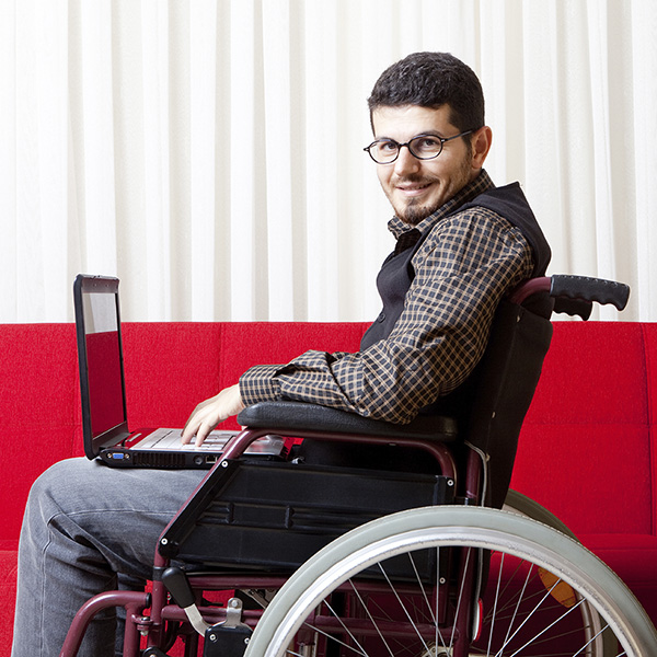 Student on Laptop in Wheelchair