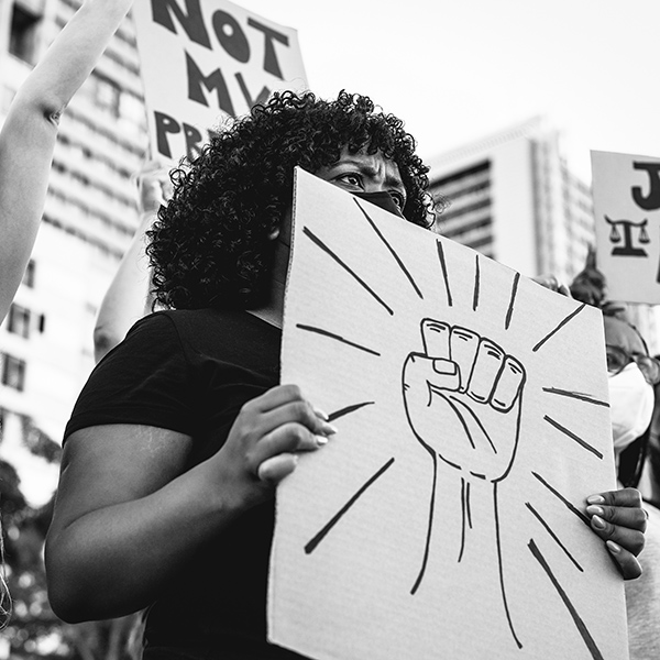 Woman at Black Lives Matter demonstration