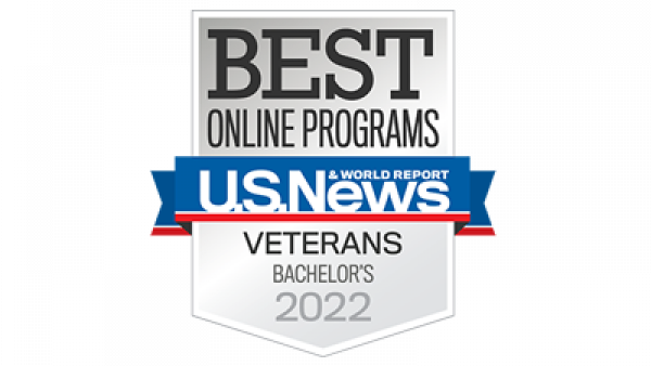 2022 U.S. News Best Online Bachelor's Programs for Veterans Badge