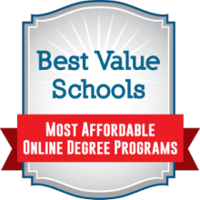 Badge Best Value School Most Affordable Online Degree Programs